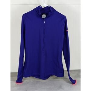 Nike Pro Dri-Fit Womens Purple Long Sleeve Half Zip Heavy Weight Pullover Large
